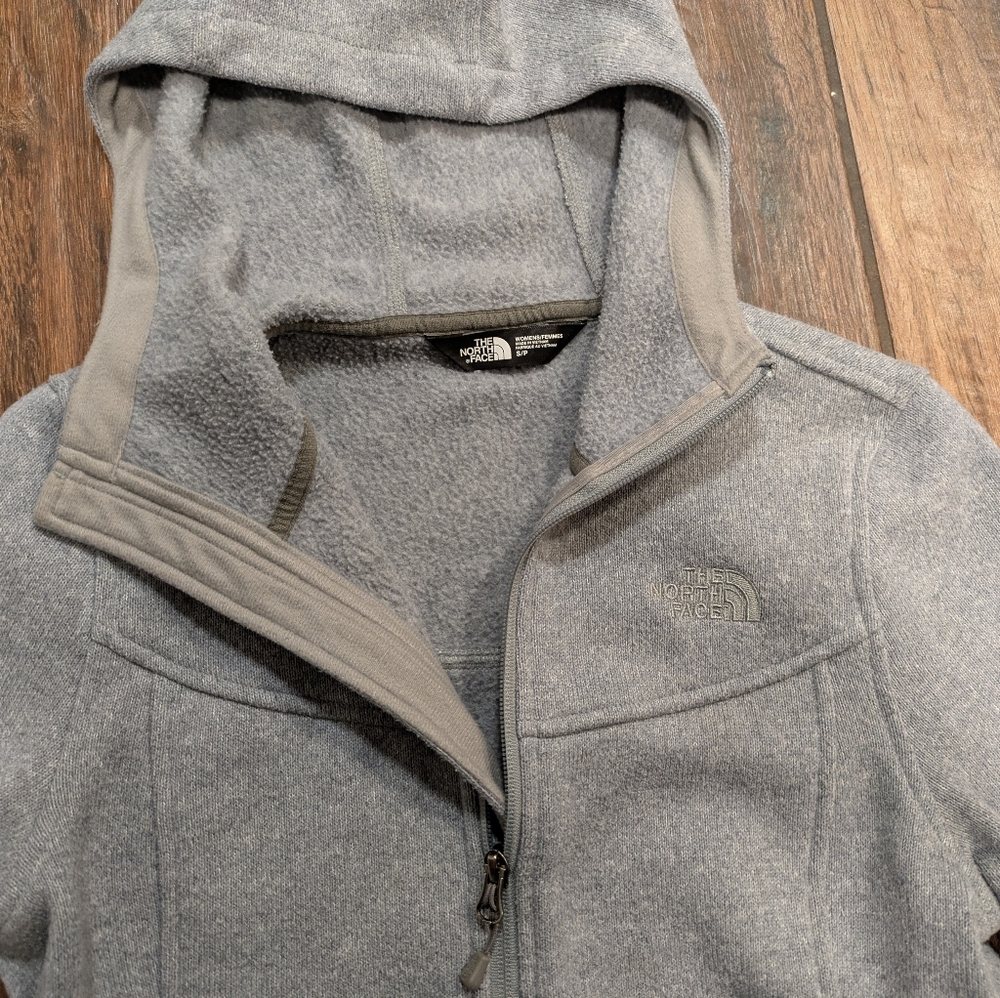 The North Face Heather Gray Hooded Jacket Small
